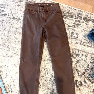brown american eagle straight jeans